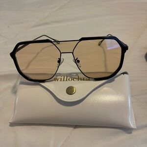 Black and Tan Aviator Sunglasses